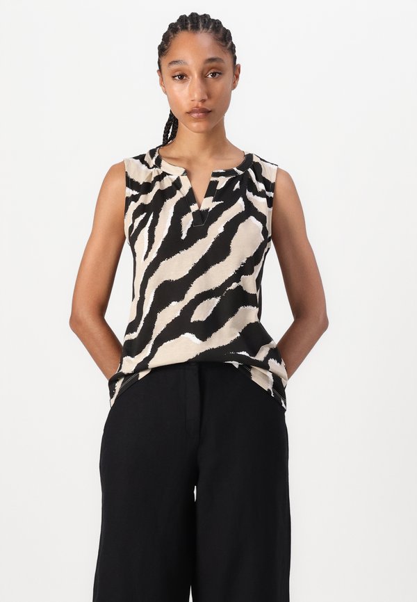 V NECK ALLOVERPRINTED - Top - abstract beige3