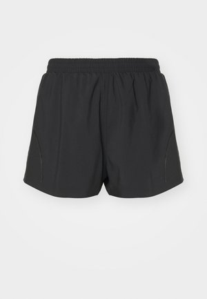 Schwarze Laufshorts mit einem elastischen Bund, leichtem Gewebe und strukturiertem Design mit dezenten seitlichen Akzenten.
