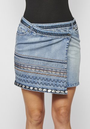 Jupe trapèze - blue denim