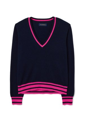 V-NECK STRIPED - Maglione - blue pink