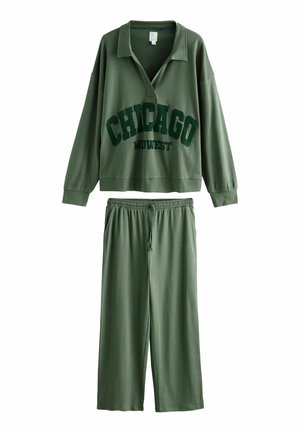 GRAPHIC LONG SLEEVE SET - Nachtwäsche Set - khaki/green
