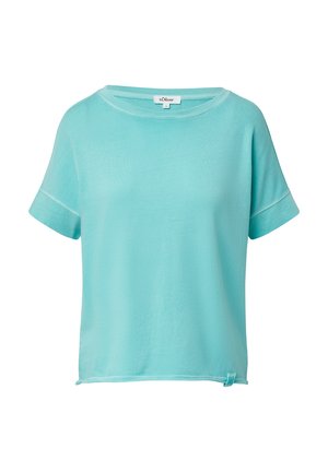 s.Oliver MIT WASCHEFFEKT UND ROLLSAUM - T-Shirt basic - türkis