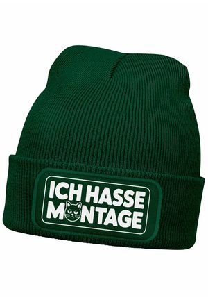MIT PATCH  MIT SPRUCH AUFDRUCK LUSTIG - Mütze - katze dunkelgrün