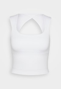 Soft Stretch Seamless Fabric Open Back Top - Toppi - bright white