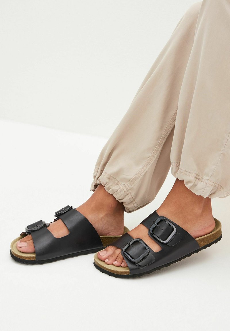 Next DOUBLE STRAP - Slip-on sandaler - black flood