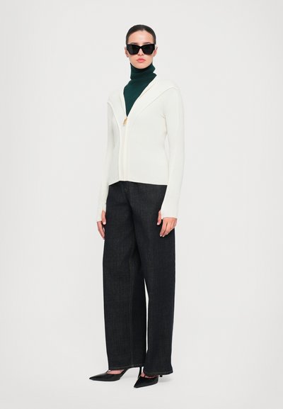Victoria Beckham PIPING DETAIL HOODED - Sudadera con cremallera - ivory
