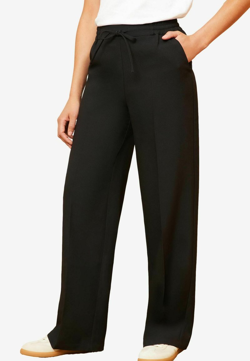 Love & Roses ELASTICATED WAIST WIDE LEG - Hlače - black