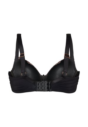 Devoted By Zizzi, VORGEFORMTER BH MIT BLUMENSTICKEREI - Σουτιέν με μπανέλα - schwarz