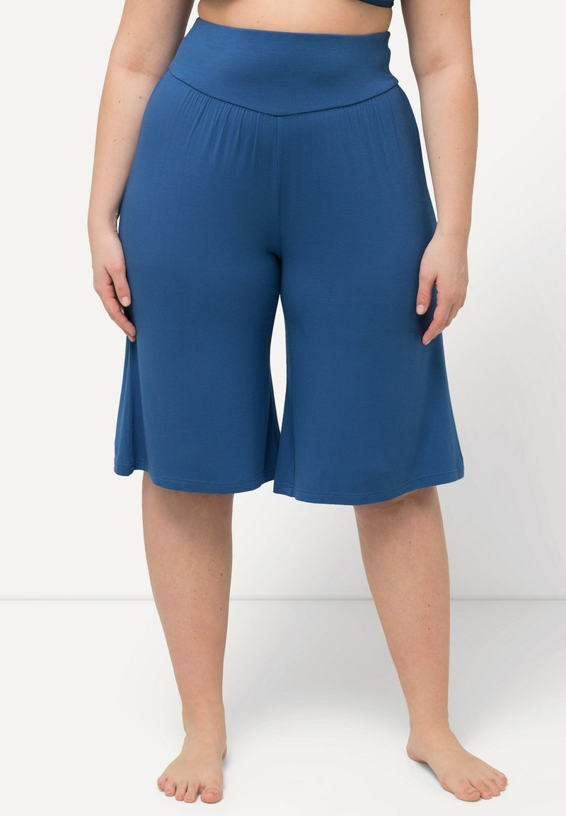 Ulla Popken WIDE-LEG FLARED BERMUDA  - Pyjamabroek - gray blue