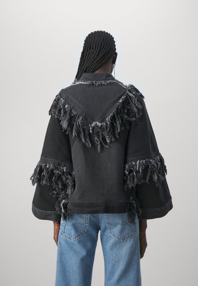 Ksenia Schnaider COWBOY JACKET WITH FRINGES NEW STYLE - Jakna iz džinsa - black