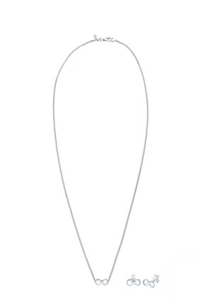 SPARKLING INFINITY SET - MIT KRISTALLEN VON SWAROVSKI® - Ohrringe - silberfarben