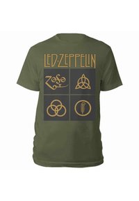 Paradiso Clothing LED ZEPPELIN GOLD SYMBOLS - Print T-shirt - green