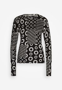 Maglione Donna Desigual In Punto Piatto - Felpa Sottile Girocollo, Maniche Lunghe Con Rilievi, Colore Nero