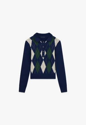 Guess, KARO-POLOPULLOVER - Pullover - blue