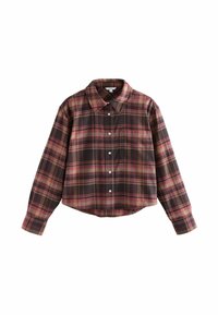 Blúzka so zapínaním na gombíky - pink brown check
