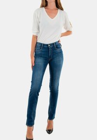 Vaqueros Rectos Para Mujer Le Temps Des Cerises - 92% Algodón, Corte Straight - Lavable A Máquina
