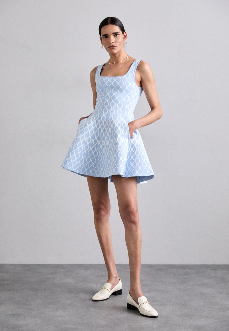 Long Maje Dress Blue Maje RUSSEL Cocktail Dress Party Dress Blue/white/blue