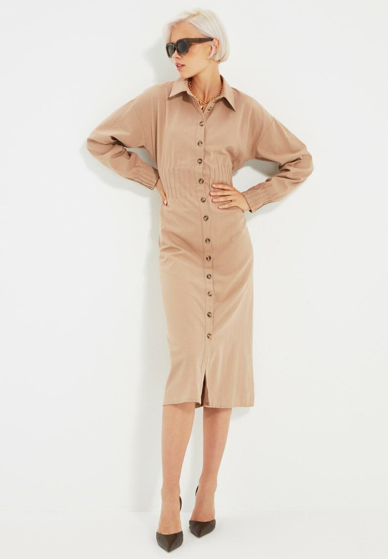 Trendyol Blusenkleid - beige - Zalando.de