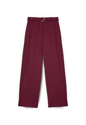 Fiorella Rubino, PANTALONI WIDE LEG CON CINTURA AD ANELLO - Bukser - bordeaux