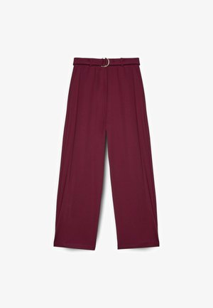 Fiorella Rubino, PANTALONI WIDE LEG CON CINTURA AD ANELLO - Bukser - bordeaux