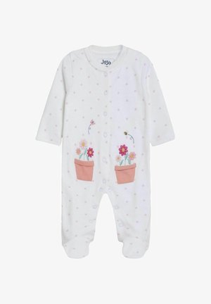 REGULAR FIT FOOTED EMBROIDERED - Šliaužtinukai - white