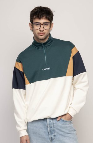Kaotiko ARTHUR UNISEX - Sweatshirt - ivory/navy/saffron