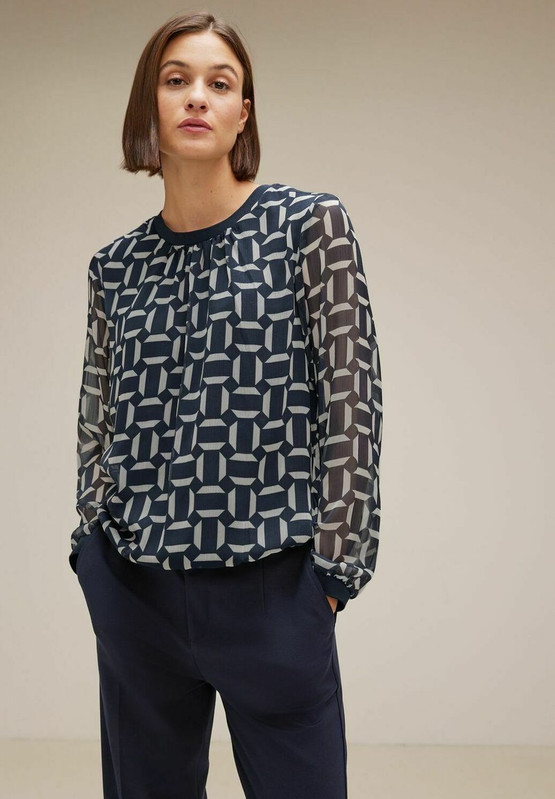 Street One MIT PRINT - Blouse - blau