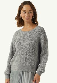 comma MIT ZOPFMUSTER - Strickpullover - graphit