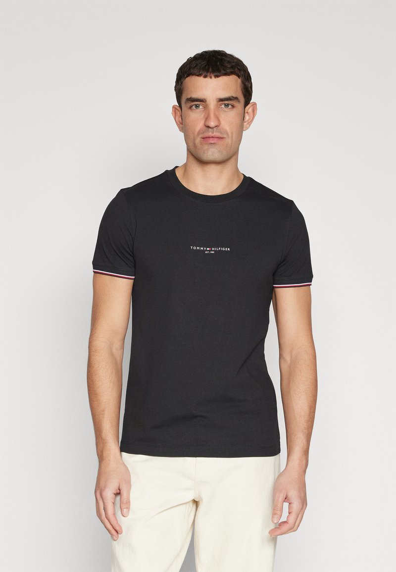 Tommy Hilfiger LOGO TIPPED TEE - Pamata T-krekls - black