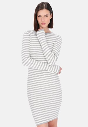 Egyenes szabású ruha - grey melange white