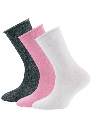 KIDSSOCKS GLITTER 3 PACK UNISEX - Sokken - schwarz/pink/silber