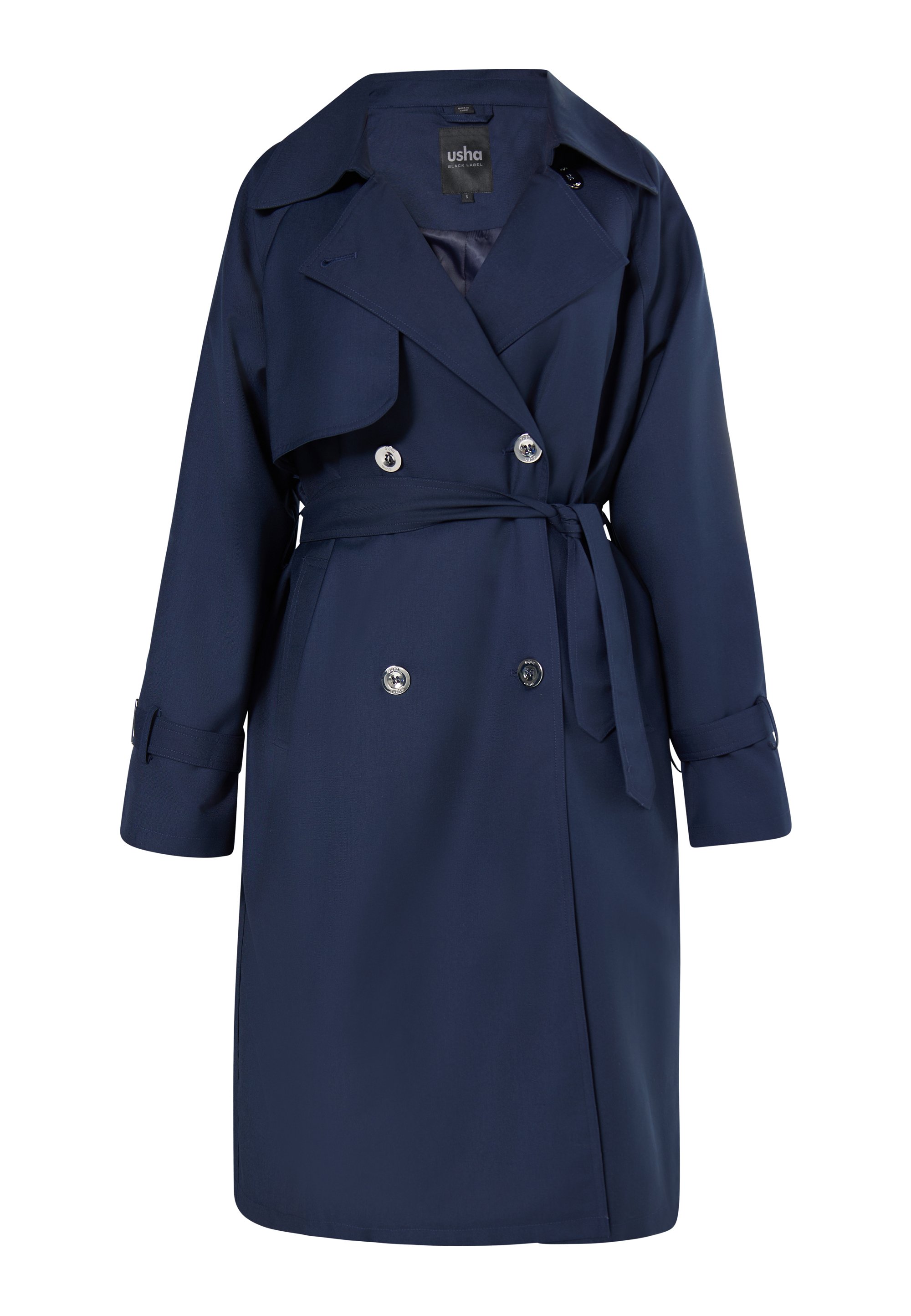 Trenchcoat Kurzmantel Marine Trenchcoat Damen Marineblau Langer