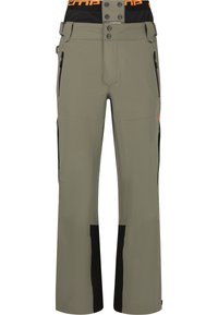 Skihosen in Olivgrün mit schwarzen Einsätzen, aus strapazierfähigem Material. Mit Reißverschlusstascheng und einem sicheren Bund mit Logo.