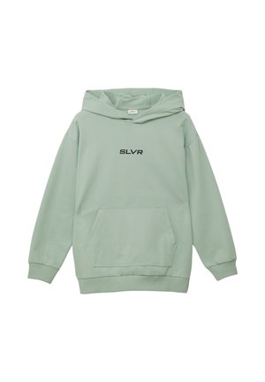 MIT FRONT UND RÜCKENPRINT - Hoodie - salbeigrün