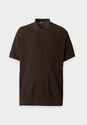 Cavalli Uomo, HERRINGBONE - Poloshirt - chocolate plum