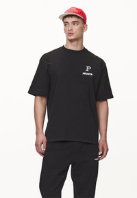 Pegador BALDOCK OVERSIZED TEE - Marškinėliai su spaudiniu - washed black