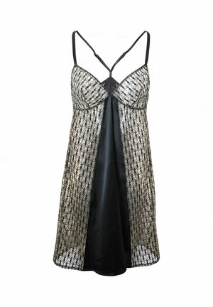 Elena Di Cuori, ICON EMBROIDERY SLIP DRESS - Nočná košieľka - nero