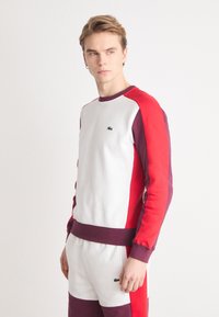 Lacoste ELEVATED COLORBLOCK - Sudadera - flour/red-spleen