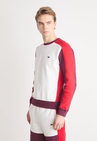 Lacoste - ELEVATED COLORBLOCK - Sweater - flour/red-spleen Miniatuurafbeelding 1