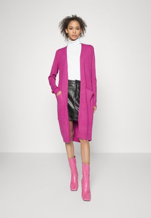 VIRIL LONG CARDIGAN - Cardigan - magenta haze melange