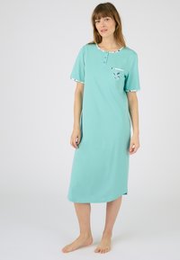 Damart LOT DE 2 PEIGNÉ - Camicia da notte - bleu feuillage