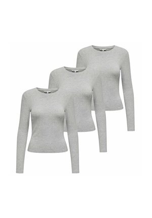 3ER PACK - RILEY O-NECK RUNDHALS - Langarmshirt - grau