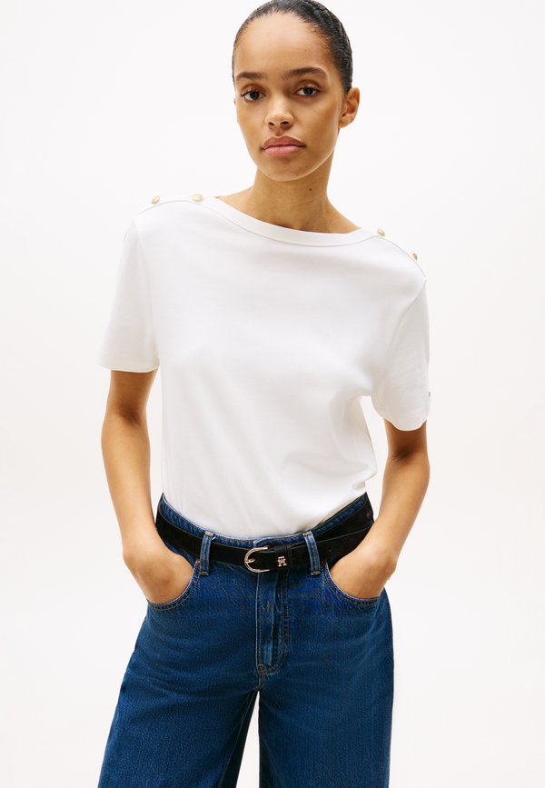 STRIPE  - Print T-shirt - ecru