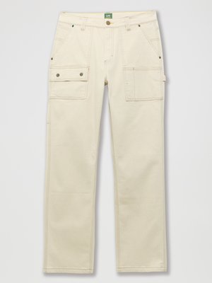 Beezidist kottongarantidega kaubapüksid sirge jala lõikega. Omab mitmeid taskuid, nähtavat õmblust ning metallist nööbitavat sulguri osa vööl.