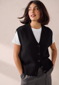 Next BUTTON FRONT TANK - REGULAR FIT - Liemenė - black