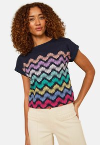 Valimata, navy rainbow petal wave stripe