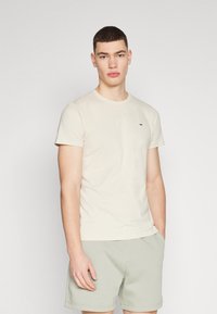 Tommy Jeans SLIM TEE - T-shirt - bas - newsprint