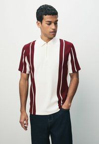 Next VERITCAL STRIPE - REGULAR FIT - Polo - burg white