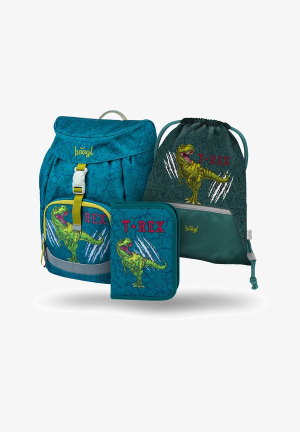 3 SET ERGONOMISCHE – Schulranzen Set – grün