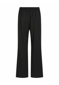 Črne široke hlače iz mehkega, raztegljivega materiala. Imajo elastičen pas in gladko, neokrašeno površino.